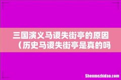历史马谡失街亭是真的吗 三国演义马谡失街亭的原因
