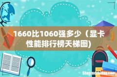 1660比1060强多少（显卡性能排行榜天梯图)