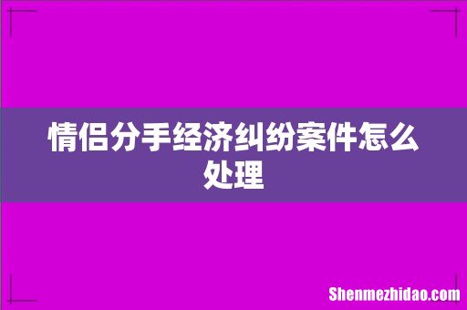 情侣分手经济纠纷案件怎么处理