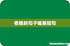 夜晚的句子唯美短句