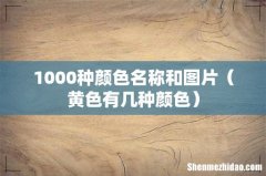 黄色有几种颜色 1000种颜色名称和图片