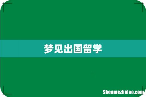 梦见出国留学