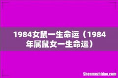 1984年属鼠女一生命运 1984女鼠一生命运