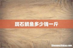 斑石鲷鱼多少钱一斤