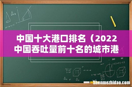 2022中国吞吐量前十名的城市港口 中国十大港口排名