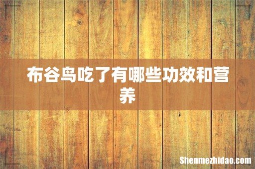 布谷鸟吃了有哪些功效和营养