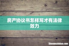 房产协议书怎样写才有法律效力