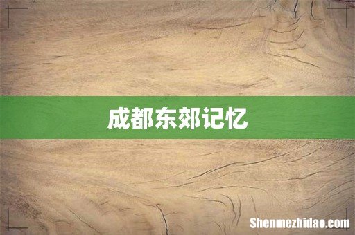 成都东郊记忆
