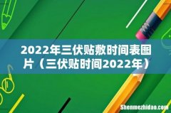 三伏贴时间2022年 2022年三伏贴敷时间表图片