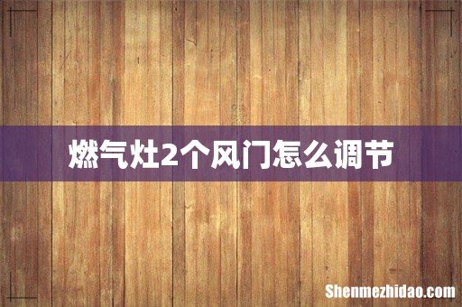 燃气灶2个风门怎么调节