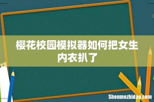 樱花校园模拟器如何把女生内衣扒了