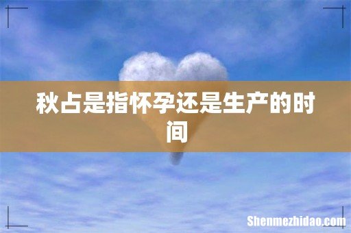 秋占是指怀孕还是生产的时间