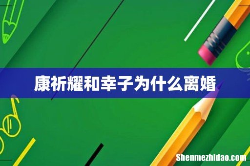 康祈耀和幸子为什么离婚