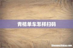 青桔单车怎样扫码