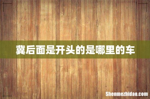 冀后面是开头的是哪里的车