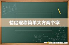 情侣昵称简单大方两个字