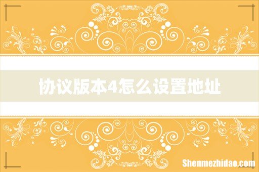 协议版本4怎么设置地址