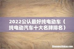 纯电动汽车十大名牌排名 2022公认最好纯电动车