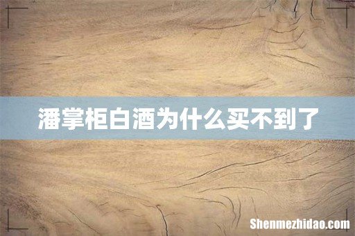 潘掌柜白酒为什么买不到了