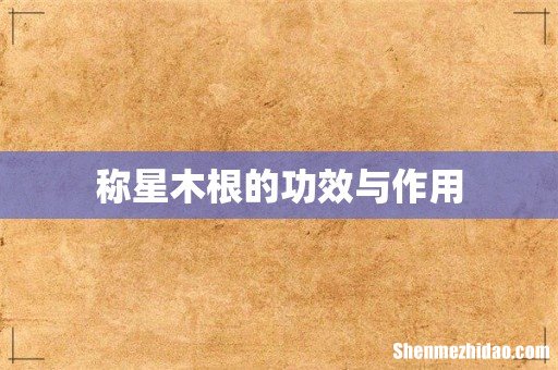 称星木根的功效与作用