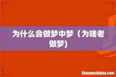 为什么会做梦中梦（为啥老做梦)
