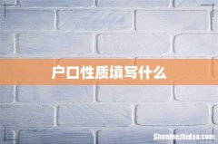 户口性质填写什么