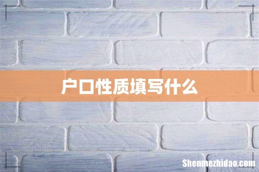户口性质填写什么