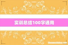 实训总结100字通用