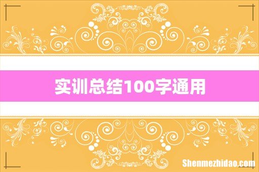实训总结100字通用