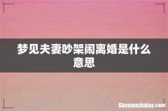 梦见夫妻吵架闹离婚是什么意思