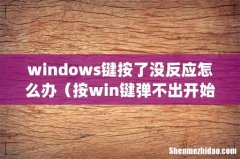 windows键按了没反应怎么办（按win键弹不出开始)