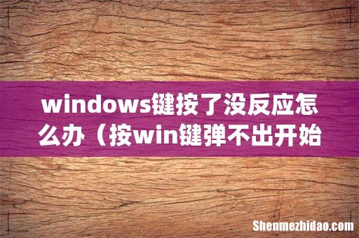 windows键按了没反应怎么办（按win键弹不出开始)