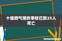 十堰燃气爆炸事故已致25人死亡