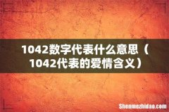 1042代表的爱情含义 1042数字代表什么意思