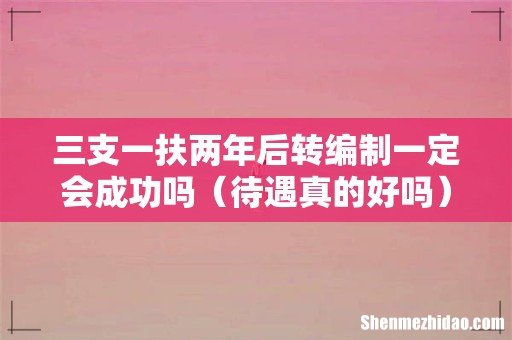待遇真的好吗 三支一扶两年后转编制一定会成功吗