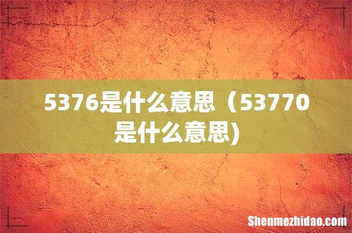 5376是什么意思（53770是什么意思)