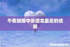 午夜蝴蝶中安德龙最后的结局