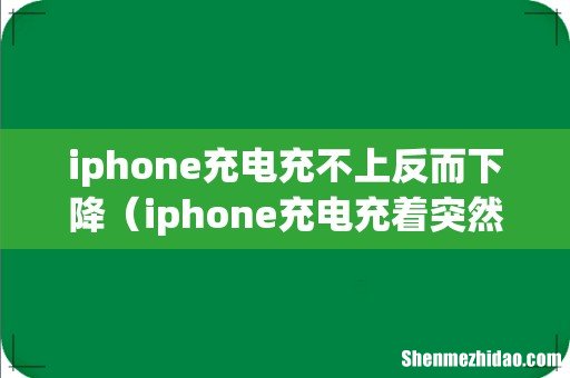 iphone充电充着突然充不了什么原因 iphone充电充不上反而下降