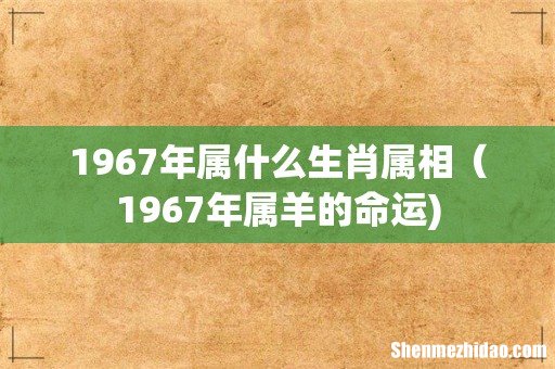 1967年属什么生肖属相（1967年属羊的命运)