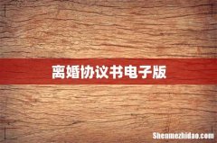 离婚协议书电子版