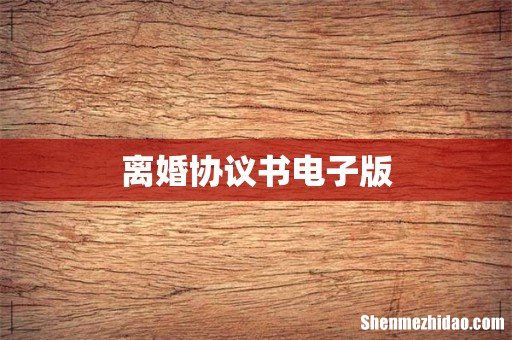 离婚协议书电子版