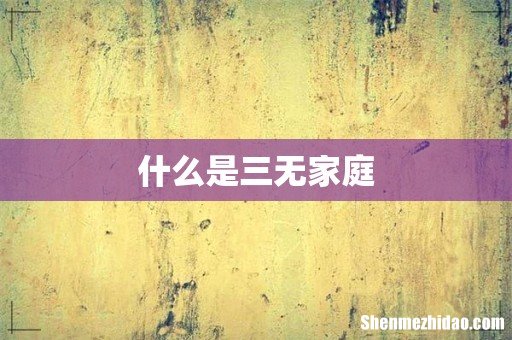 什么是三无家庭