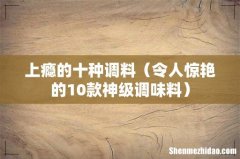 令人惊艳的10款神级调味料 上瘾的十种调料