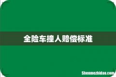 全险车撞人赔偿标准
