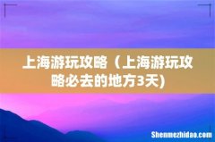 上海游玩攻略（上海游玩攻略必去的地方3天)