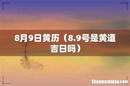 8.9号是黄道吉日吗 8月9日黄历