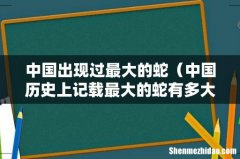 中国历史上记载最大的蛇有多大 中国出现过最大的蛇