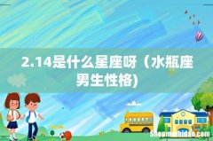 2.14是什么星座呀（水瓶座男生性格)