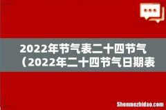 2022年二十四节气日期表 2022年节气表二十四节气