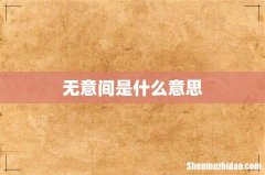 无意间是什么意思